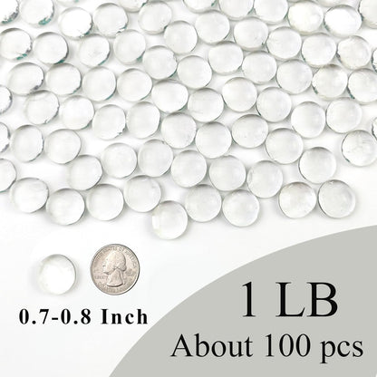 1 lb Clear Flat Glass Marbles – Approximately 100 Pieces